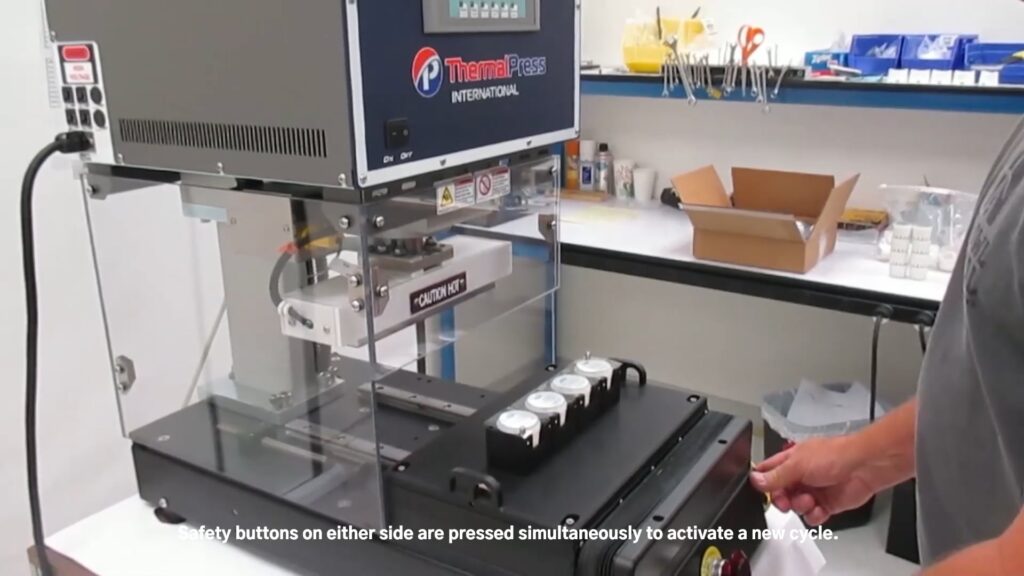 Foil sealing diagnostic test cartridges in a 4-up configuration using Thermal Press machine