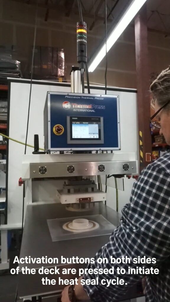 Heat sealing impeller base using Thermal Press machine