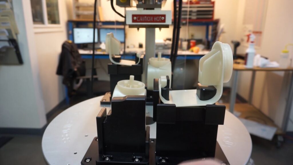 Heat staking threaded inserts on a Thermal Press machine