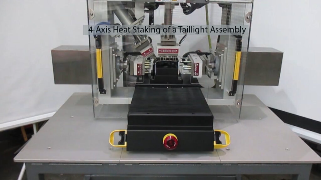 4-axis heat staking of automotive taillight assembly using Thermal Press machine