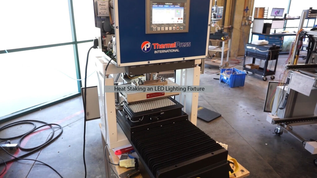 Heat staking LED lighting array on a Thermal Press machine