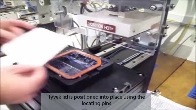 Heat sealing Tyvek lid using Thermal Press machine
