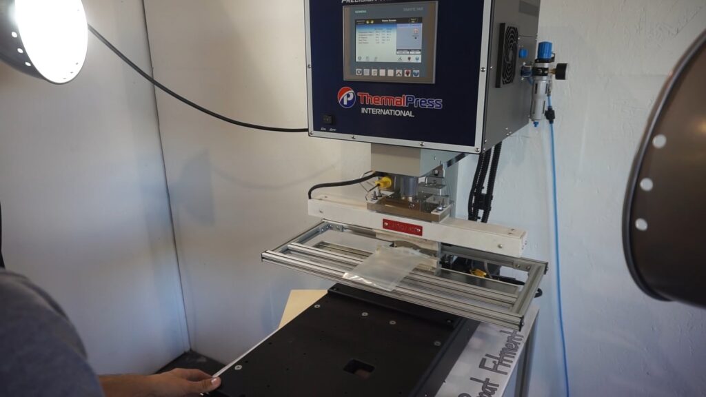 Heat sealing a boat port using Thermal Press International equipment